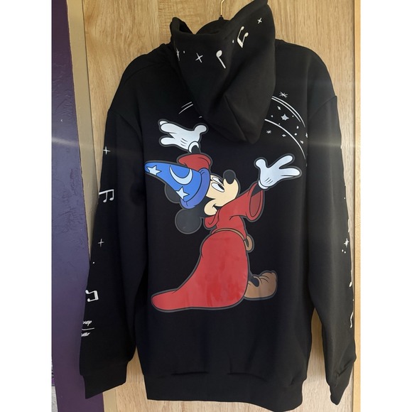 Disney Tops - CAKEWORTHY DISNEY FANTASIA SORCERER MICKEY MOUSE GLOW HOODIE SWEATSHIRT L NWT
